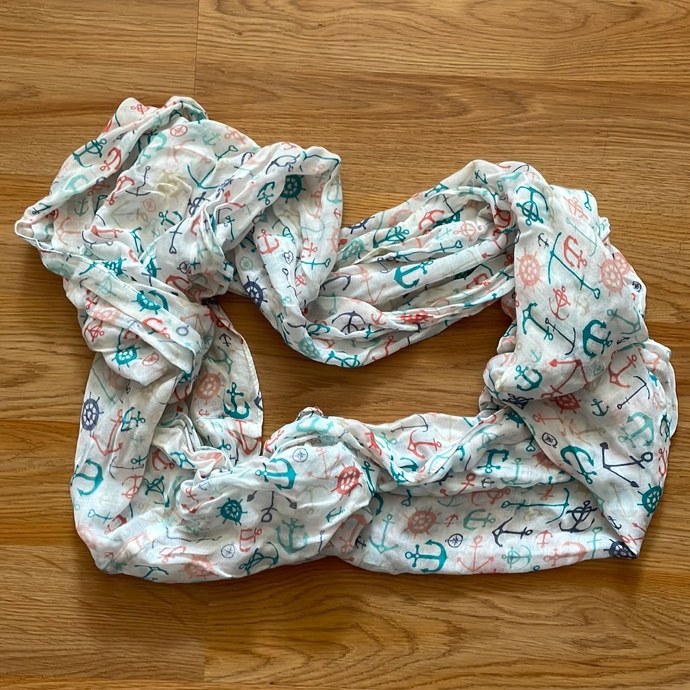 Anchor and Captains Wheel Infinity Scarf. Never worn.